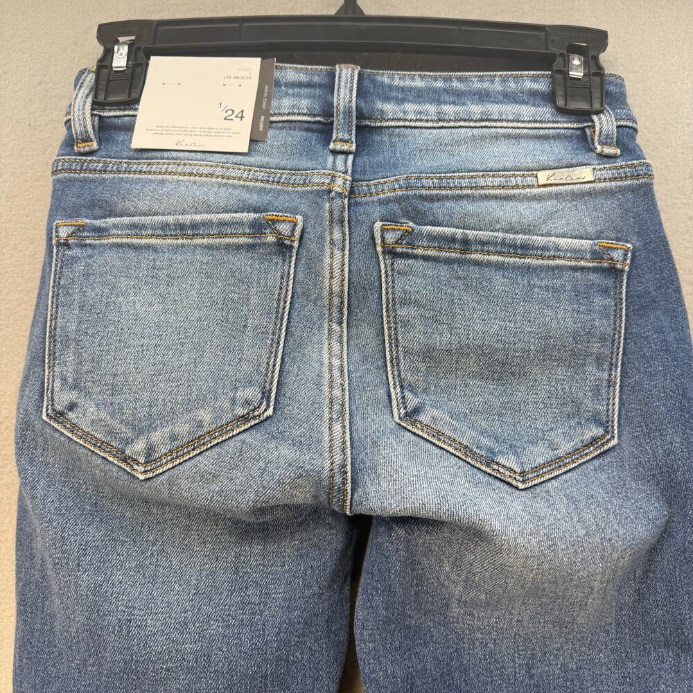 KanCan Jeans Women's 1/24 Mid Rise Ancle Skinny Frayed Hem Mid Rise Fit - NWT - Picture 3 of 16